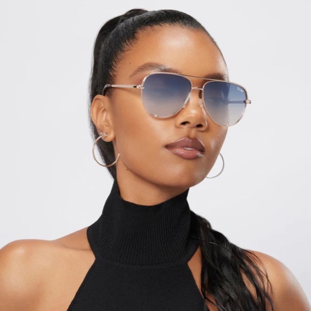 NWT QUAY High Key Mini Rose Gold/Multi Sunglasses - 1263